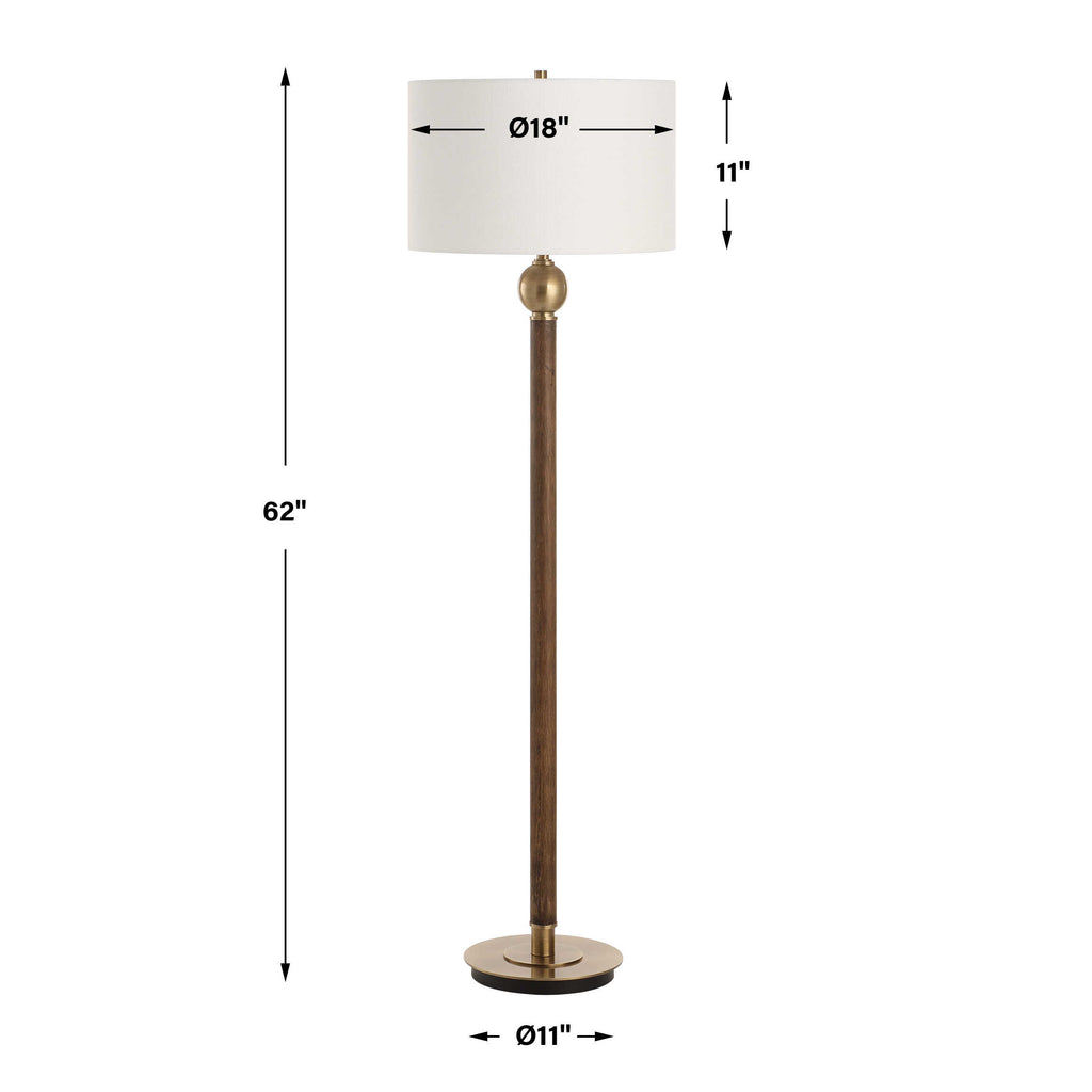 Keros Dark Oak Floor Lamp