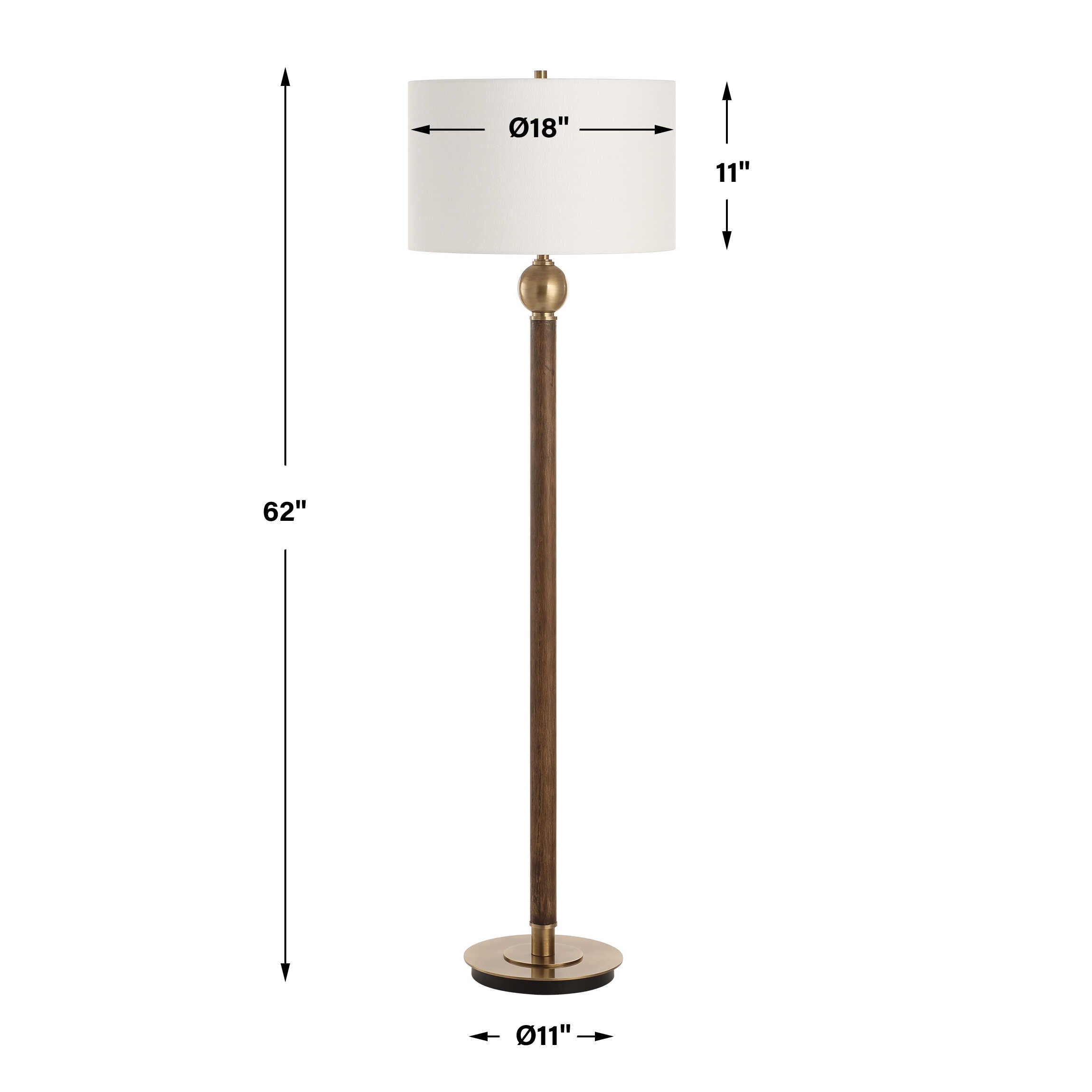 Keros Dark Oak Floor Lamp