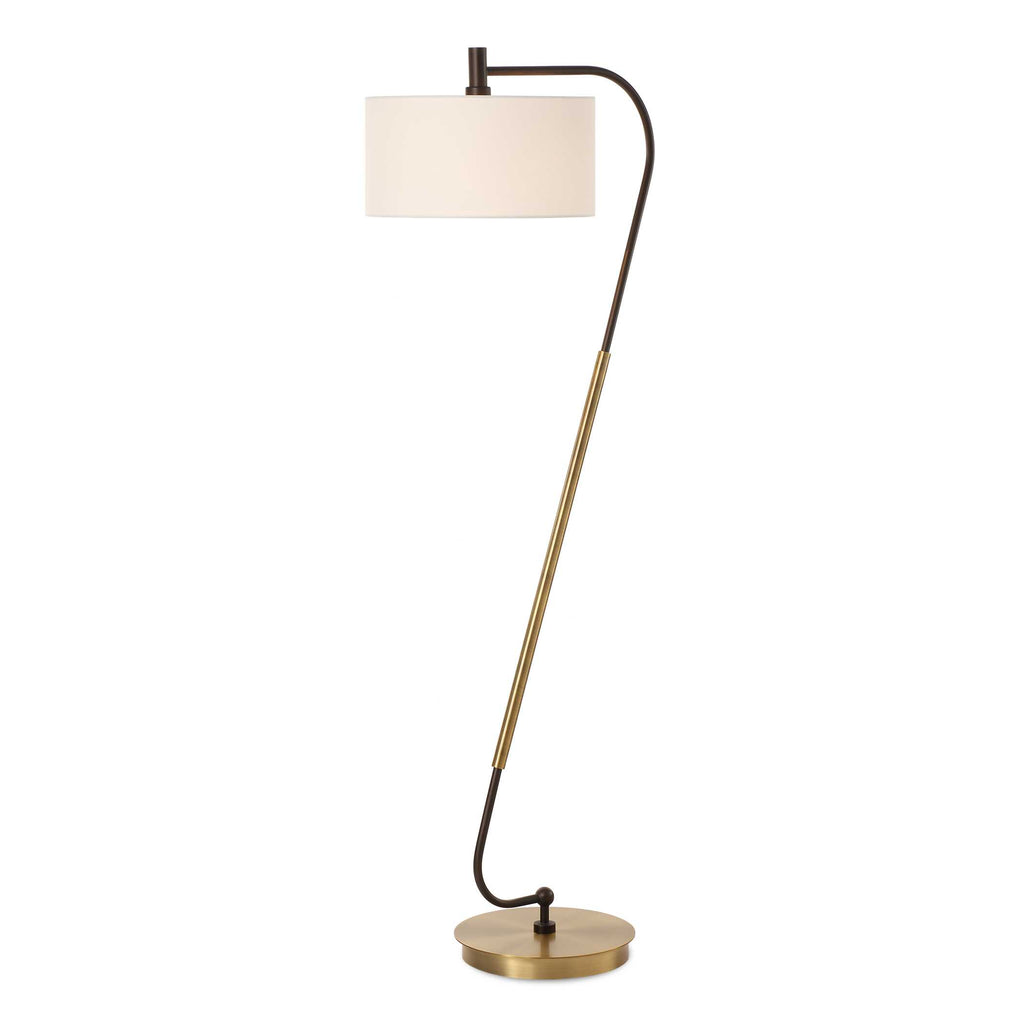 Irwin Curved Brass Floor Lamp