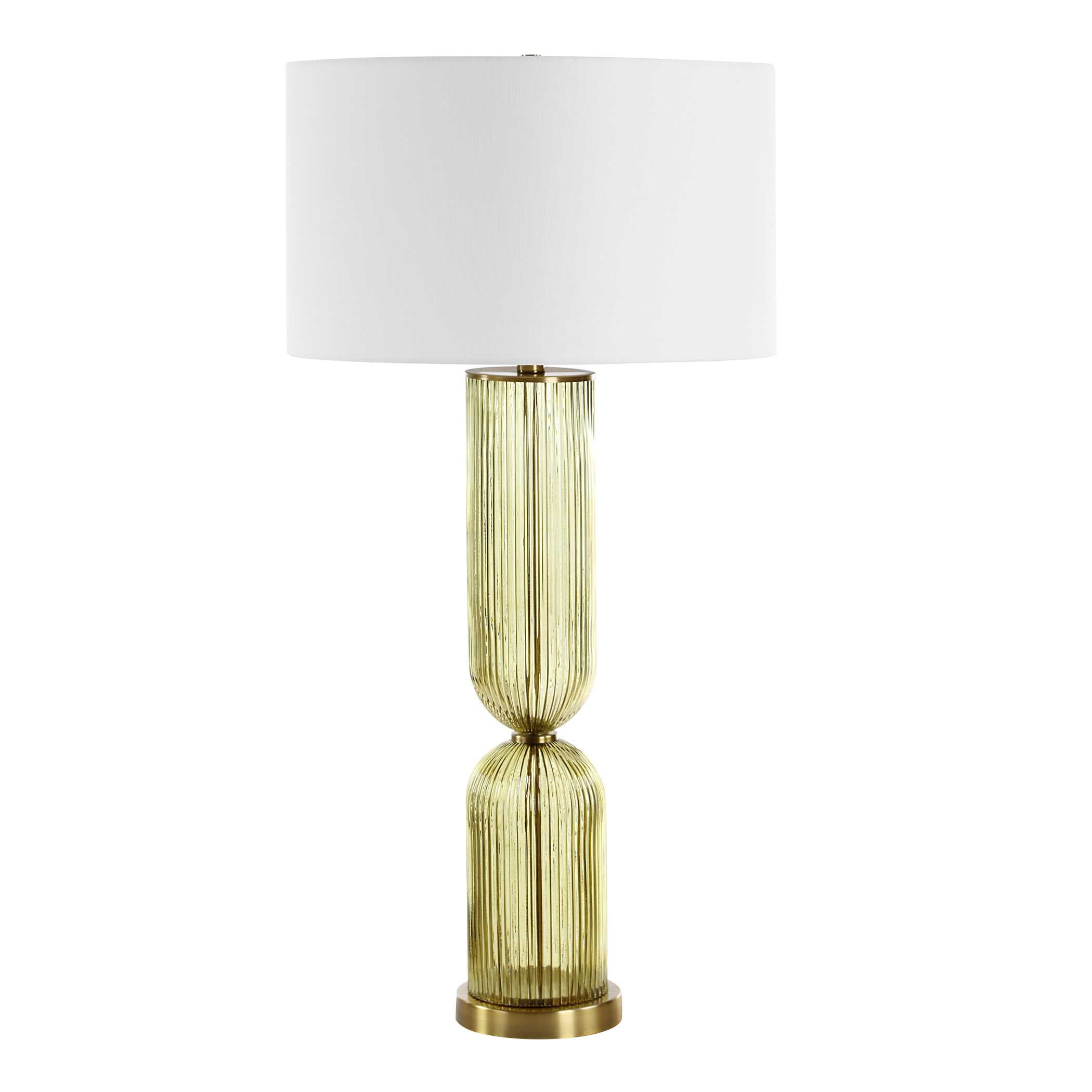 Mirah Olive Glass Table Lamp