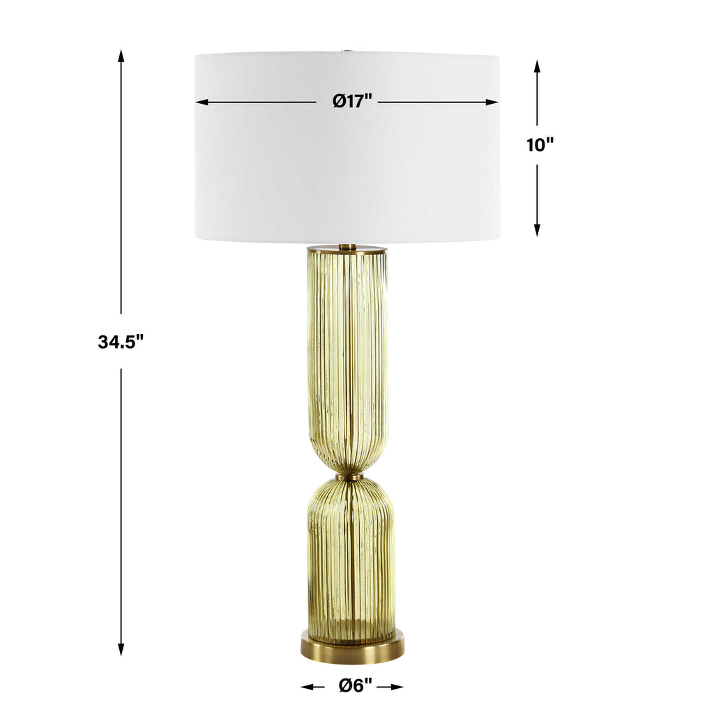 Mirah Olive Glass Table Lamp