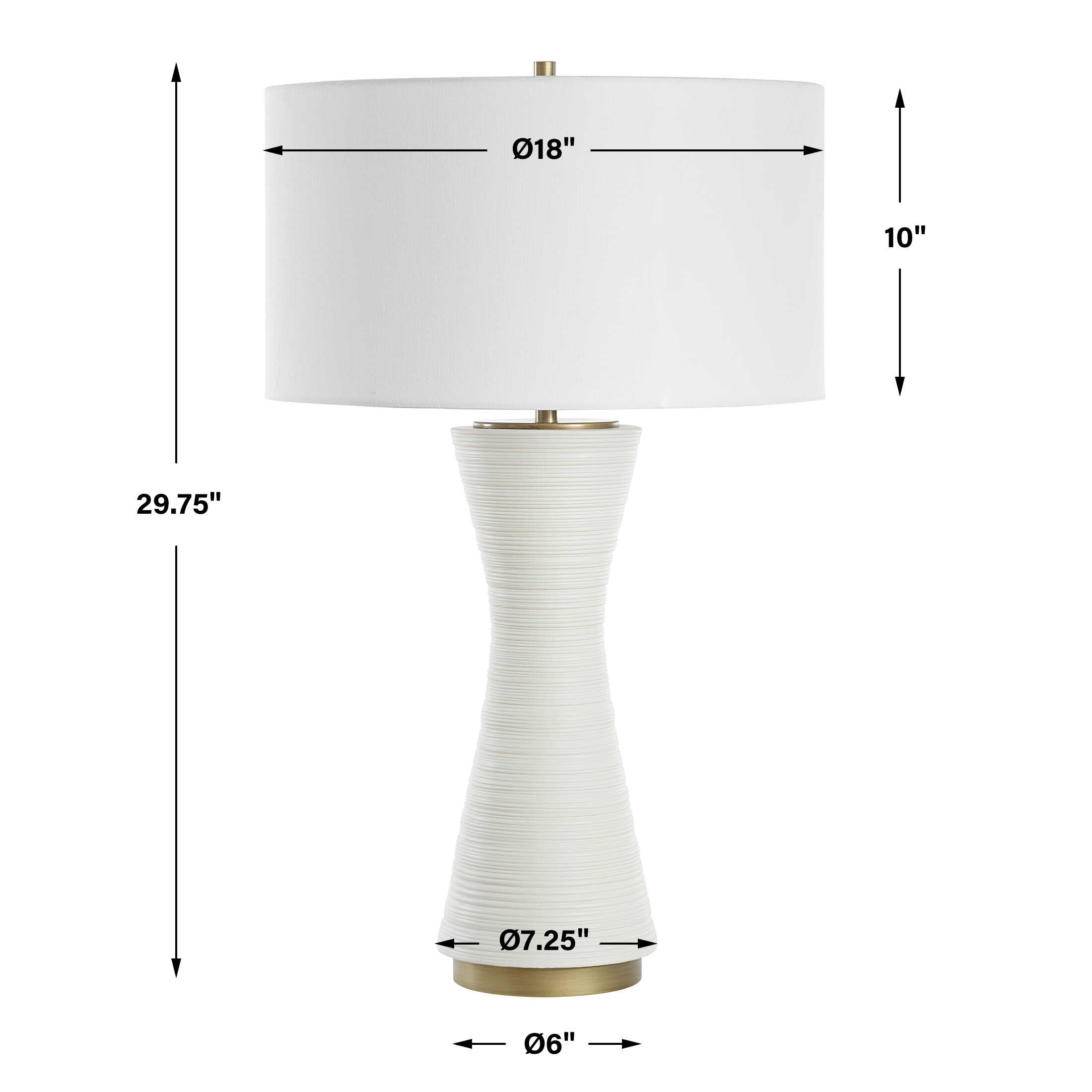 Ridgeline Matte White Table Lamp