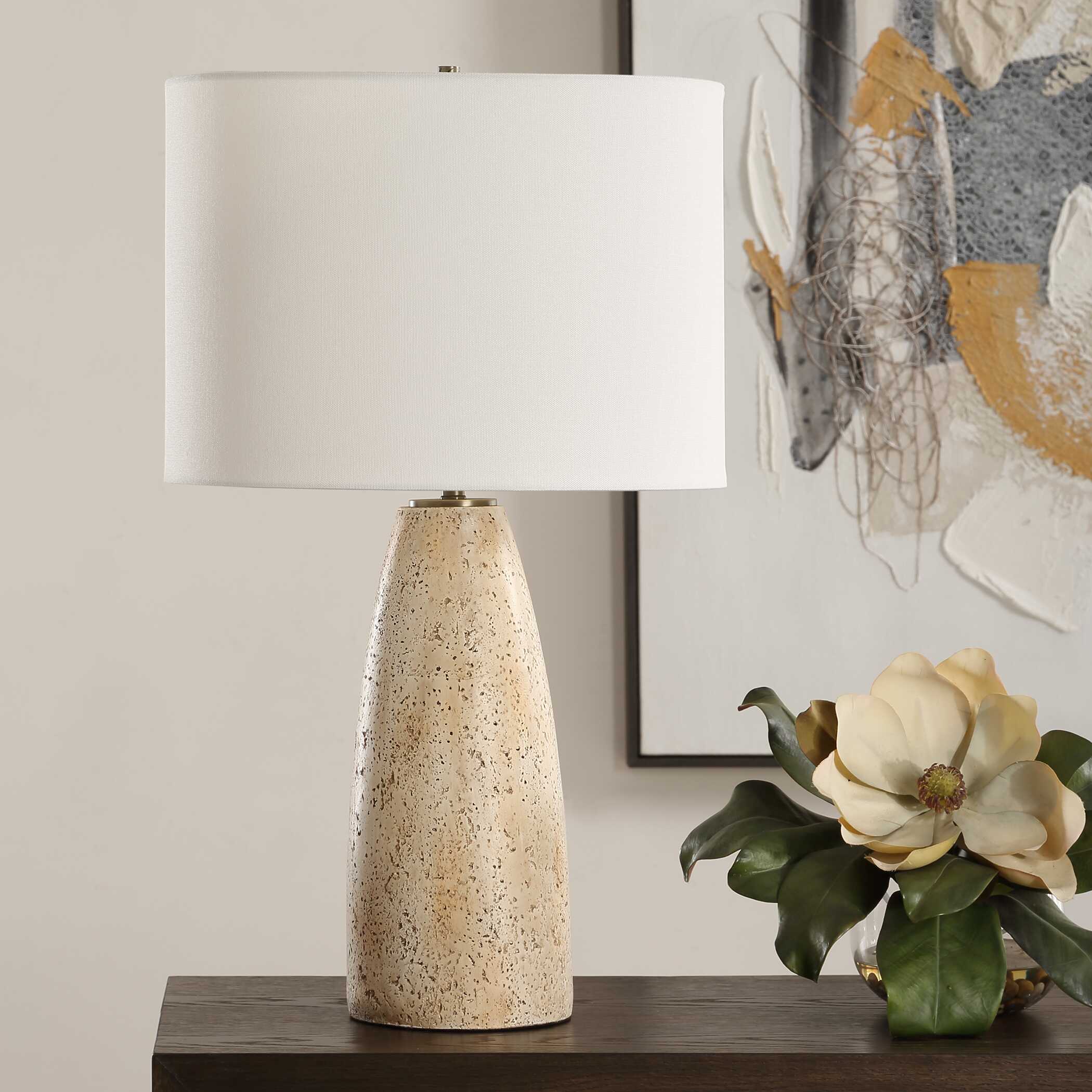 Maury Travertine Table Lamp
