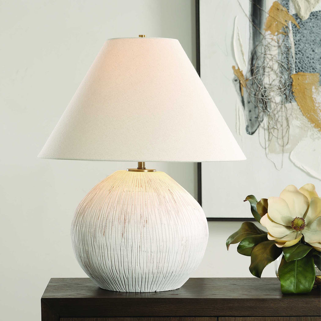 Meryl Aged White Table Lamp