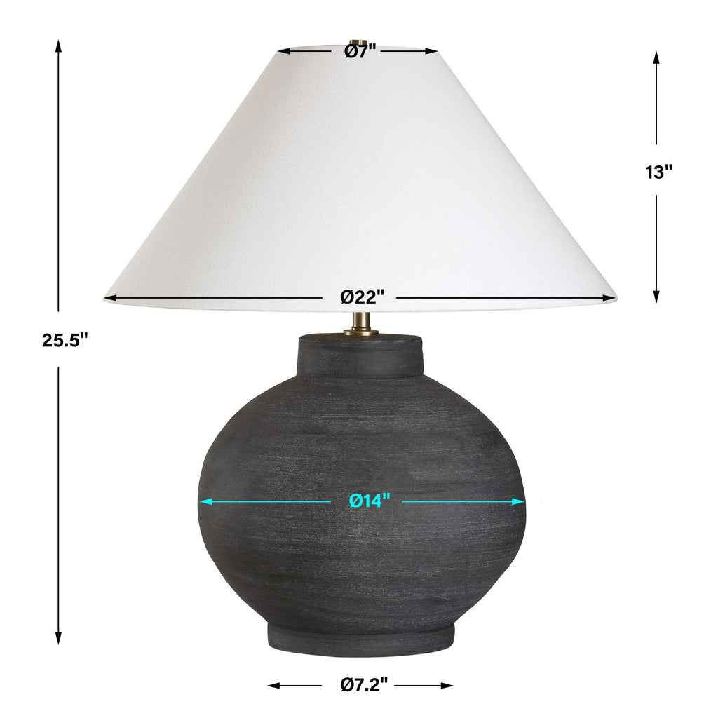 Tramore Rustic Charcoal Table Lamp