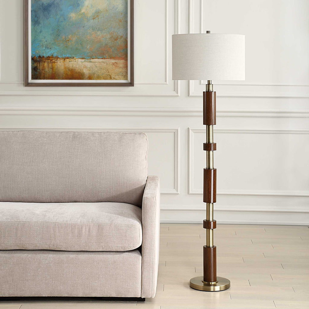 Stacked Wooden Floor Lamp