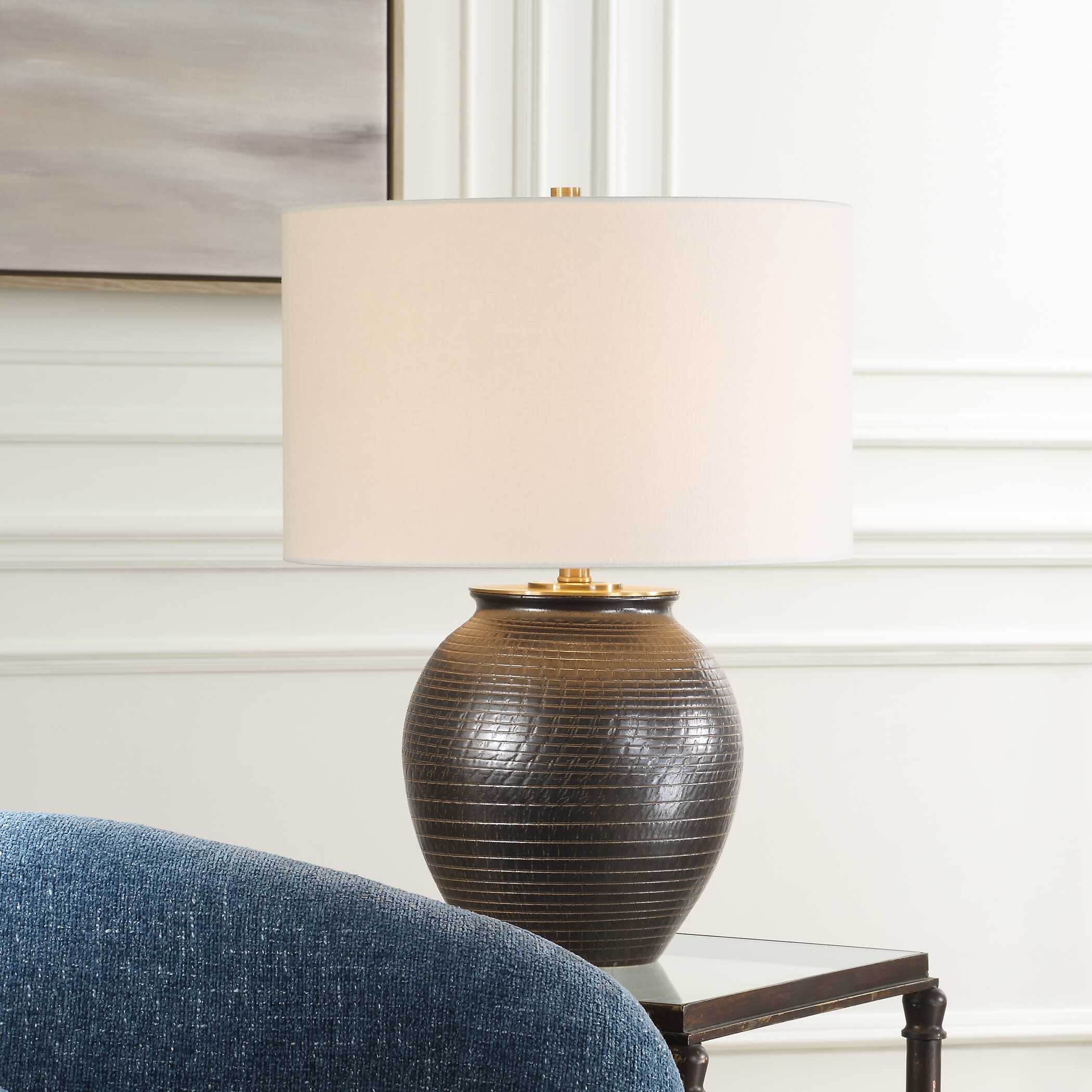 Hawkins Bronze Ribbed Table Lamp