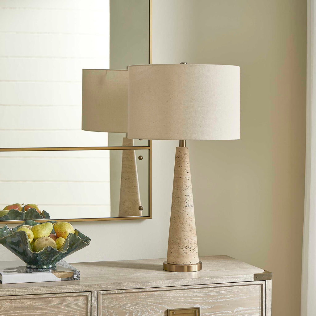Perkins Travertine Table Lamp