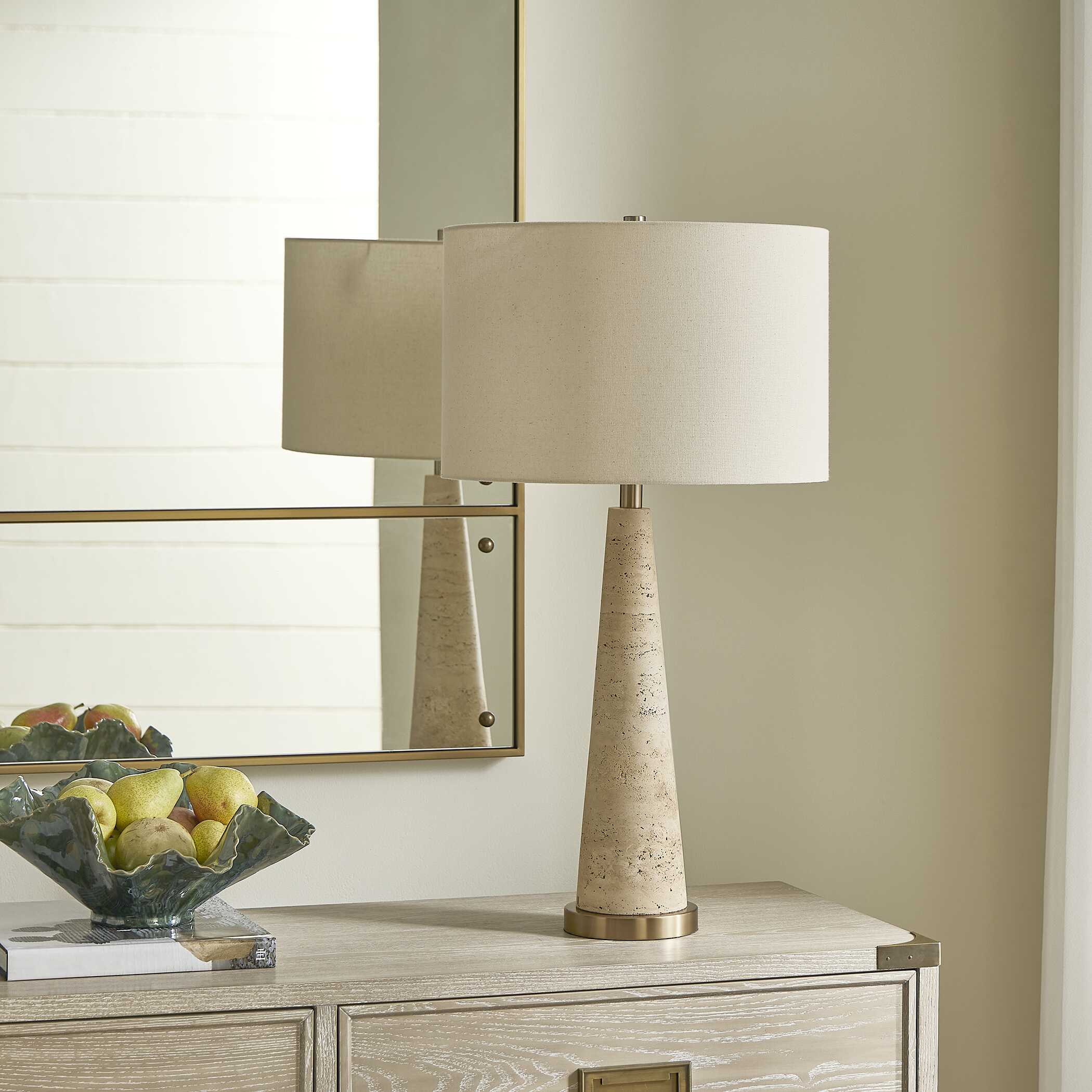 Perkins Travertine Table Lamp