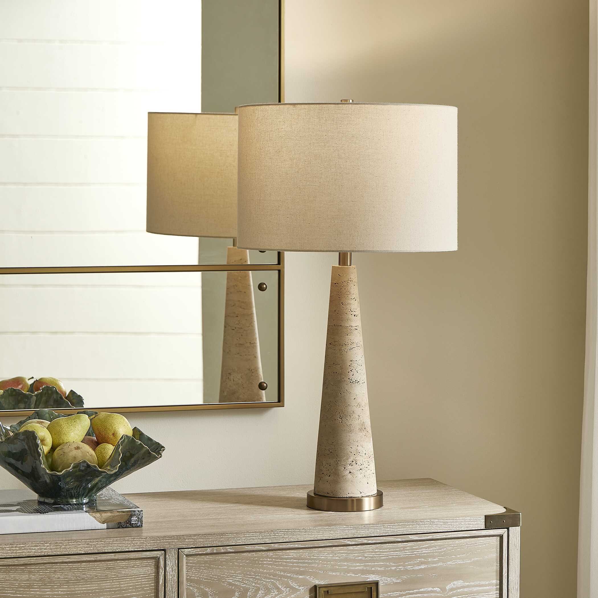 Perkins Travertine Table Lamp