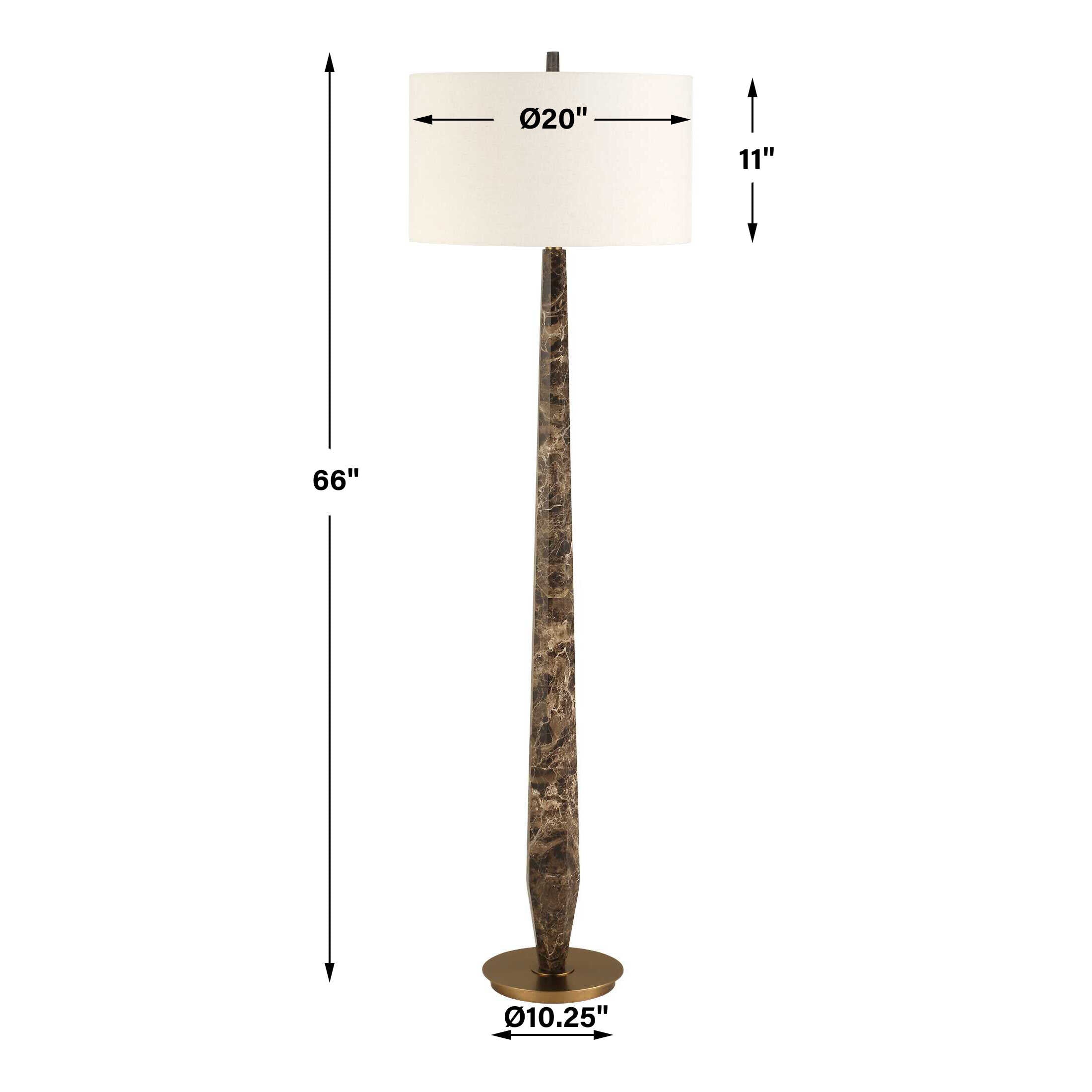 Tyree Brown Marble Floor Lamp