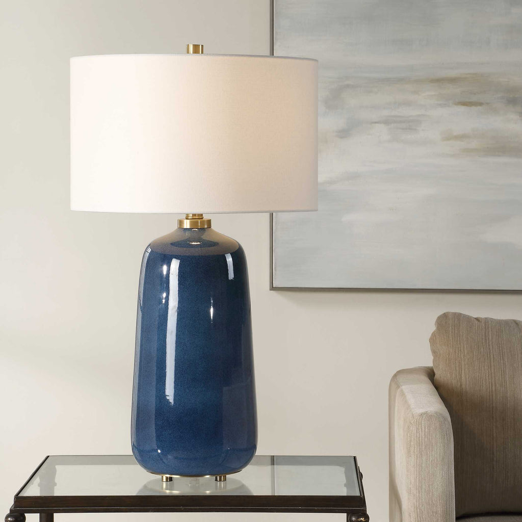 Brae Blue Glaze Table Lamp