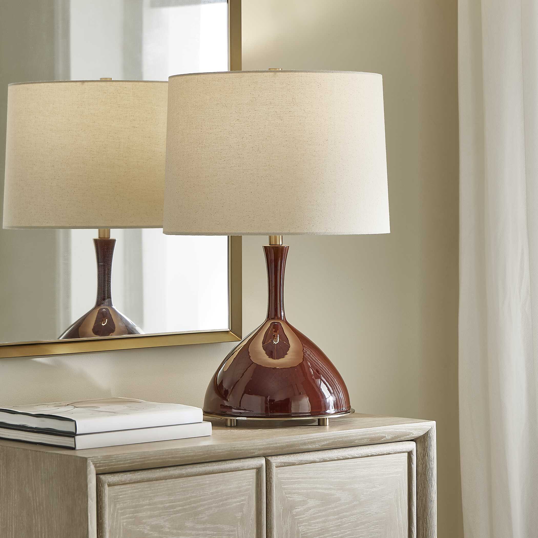 Colette Burgundy Table Lamp
