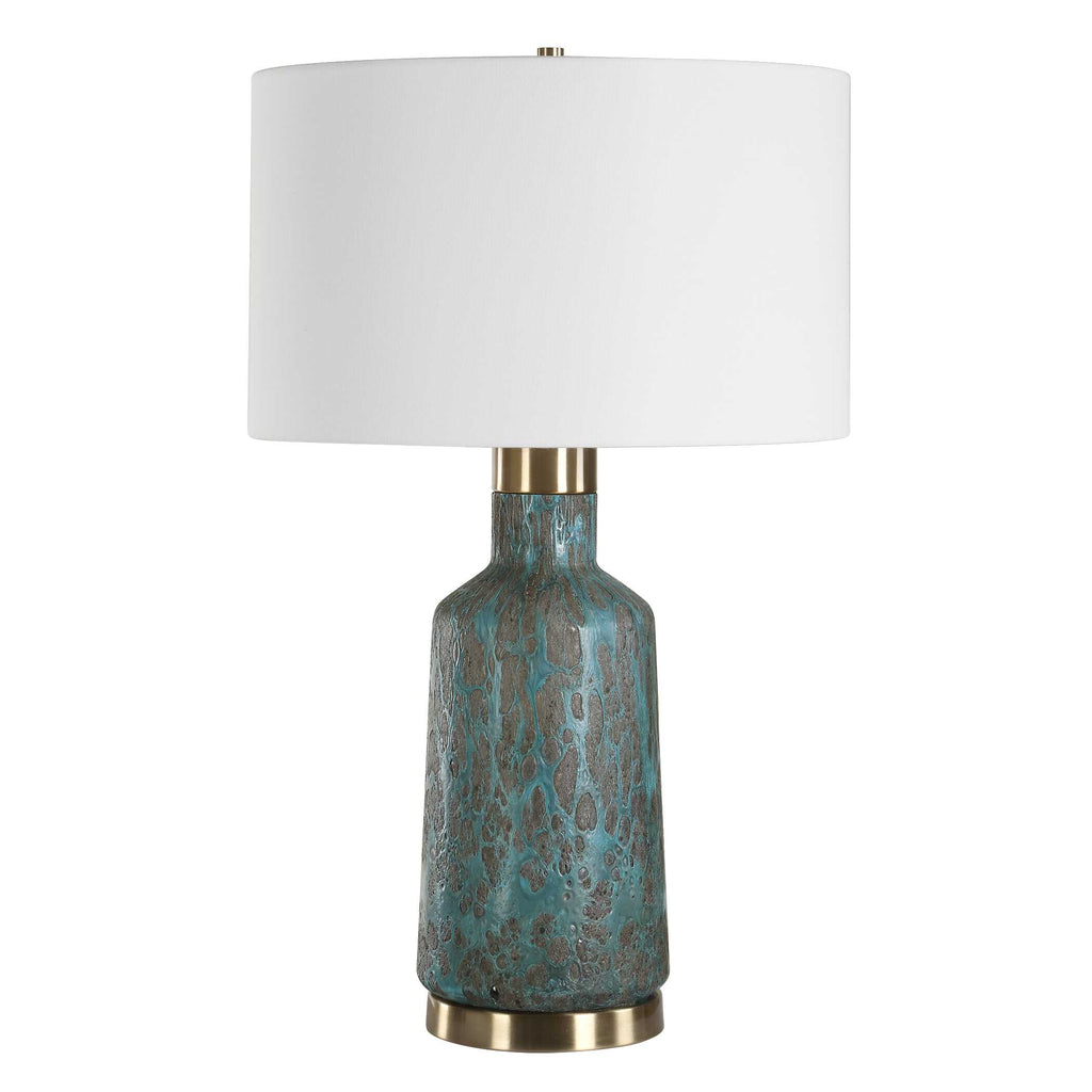 Dauphine Cracked Teal Table Lamp