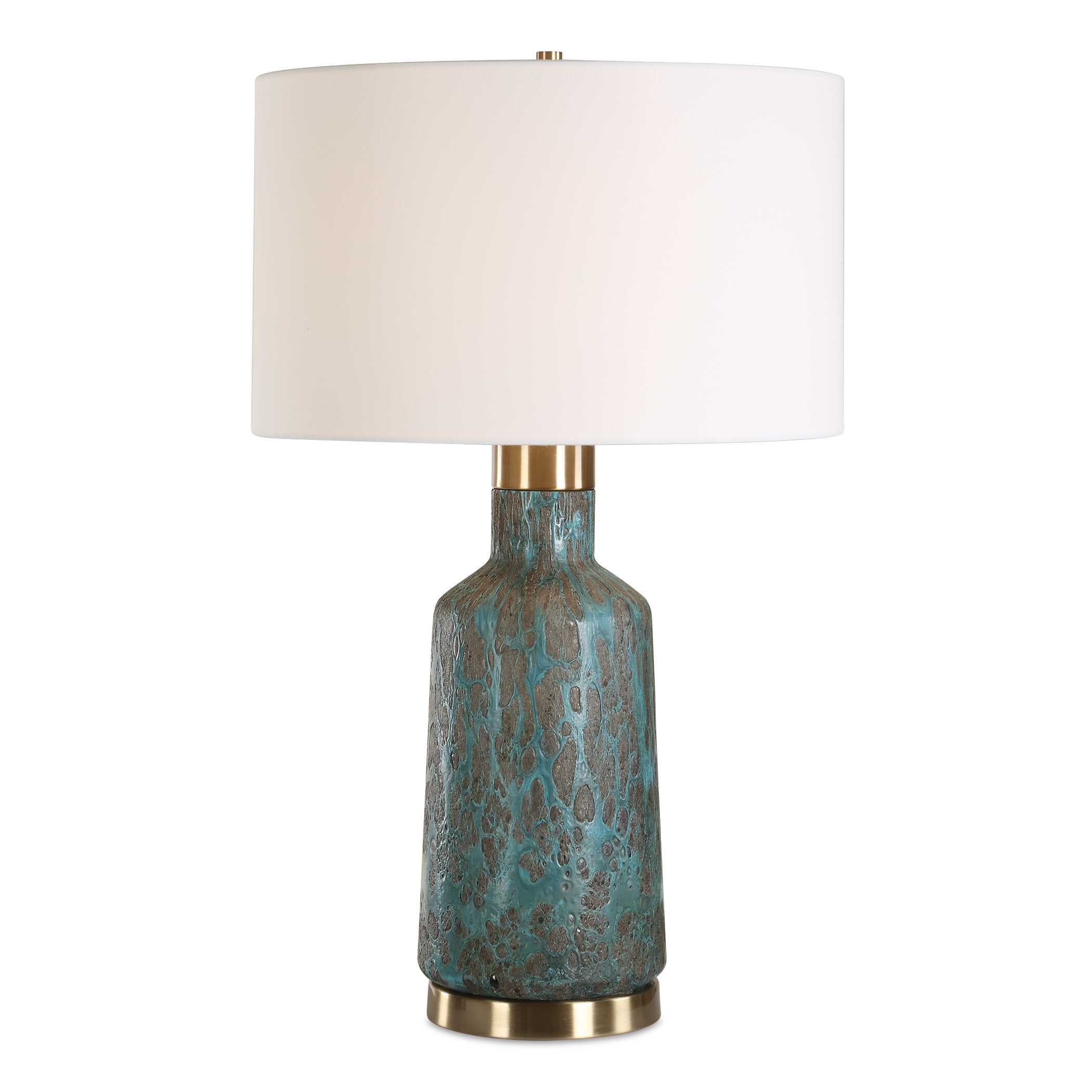 Dauphine Cracked Teal Table Lamp
