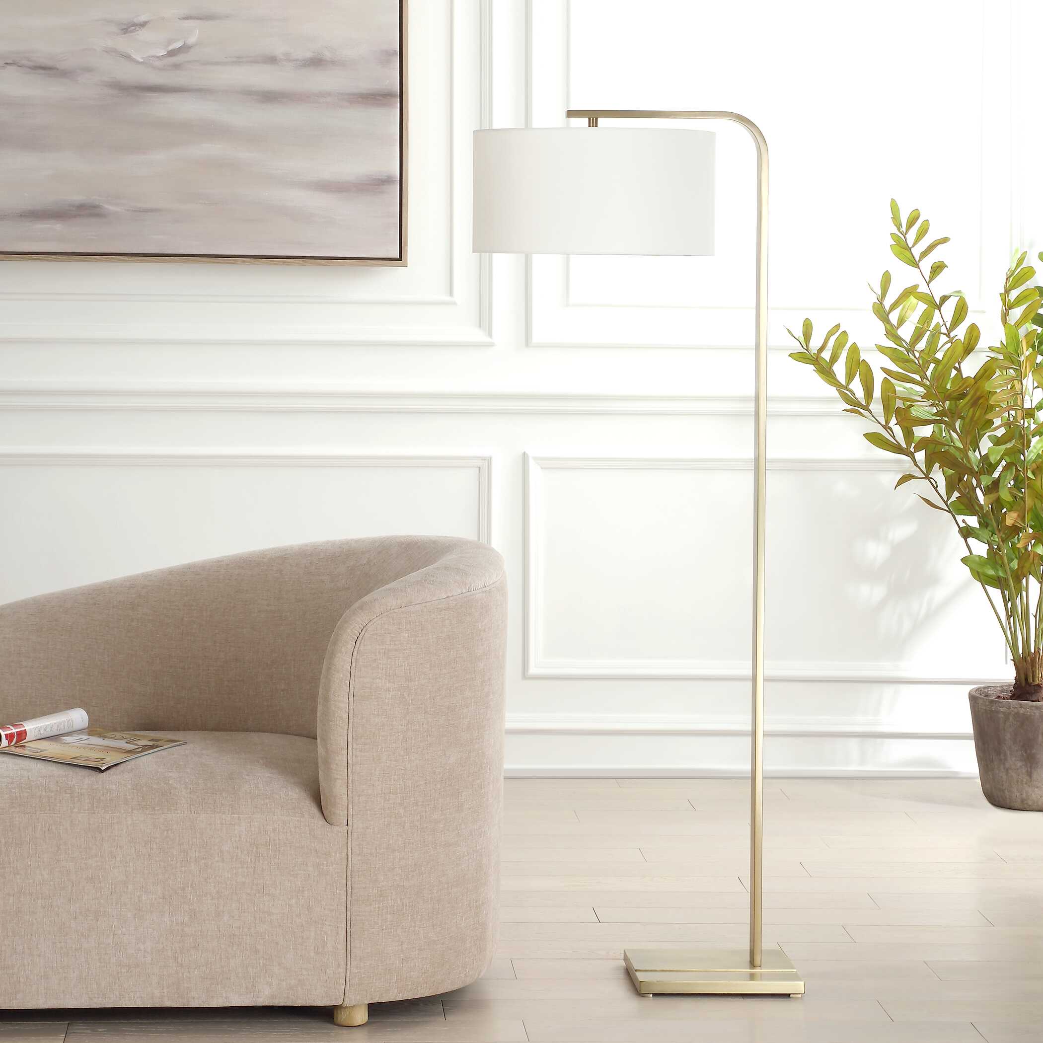 Laight Antique Brass Floor Lamp