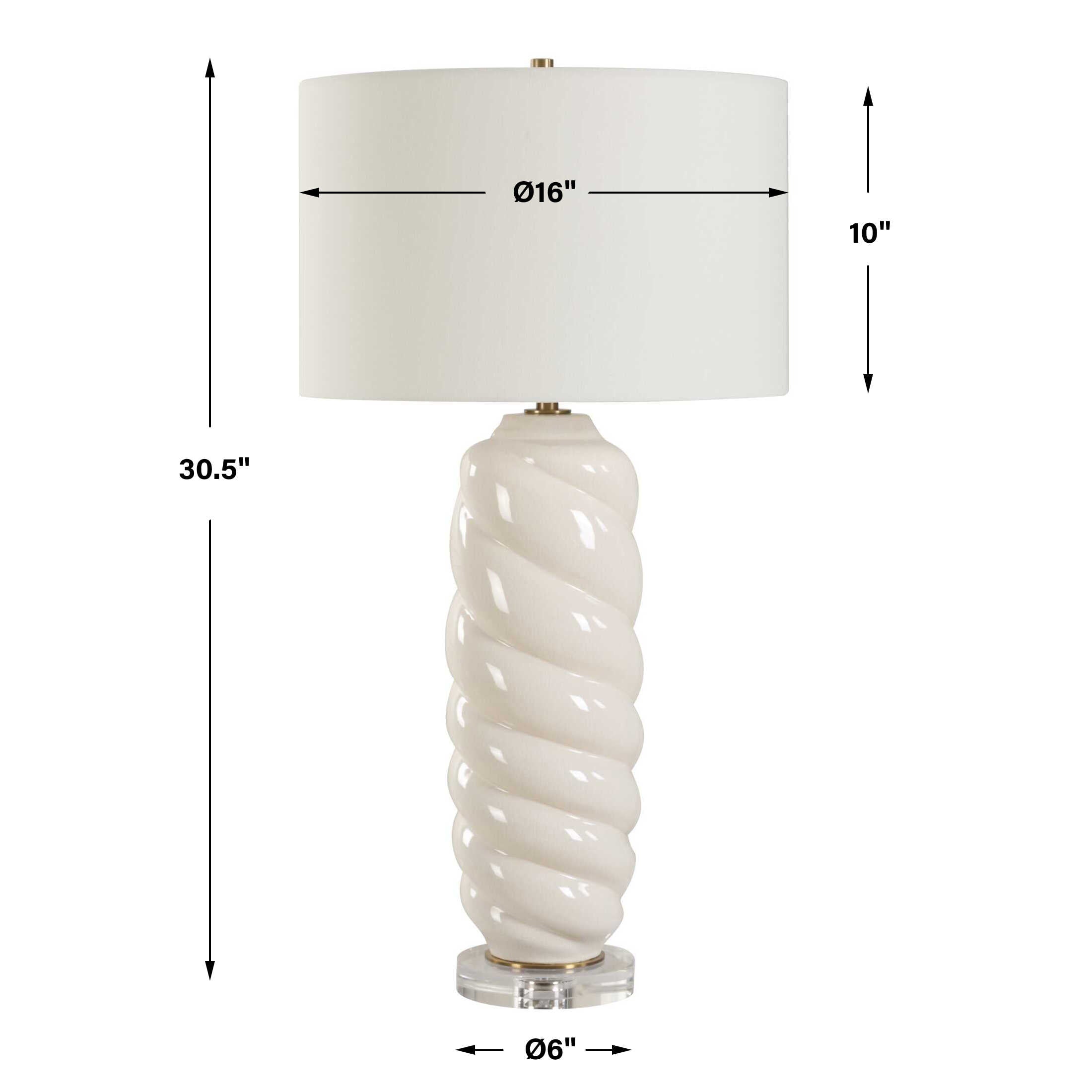 Anneli White Swirl Table Lamp