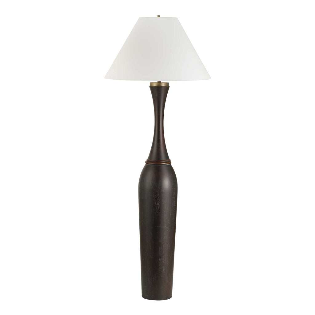 Pravin Dark Wood Floor Lamp