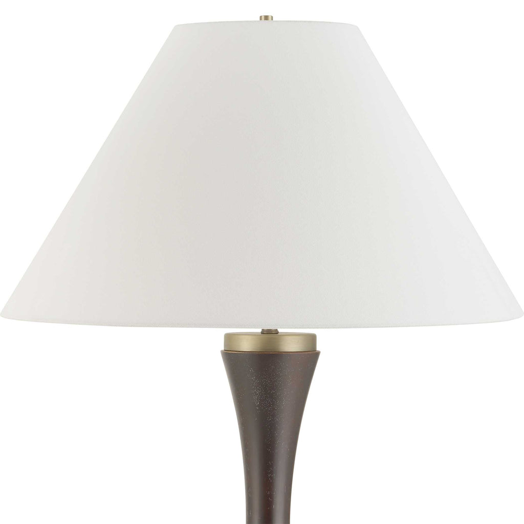 Pravin Dark Wood Floor Lamp