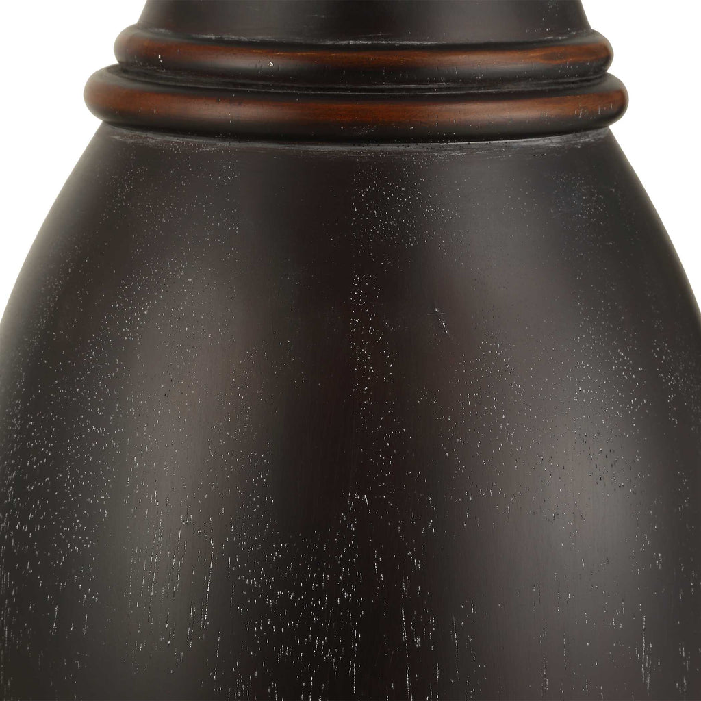 Pravin Dark Wood Floor Lamp