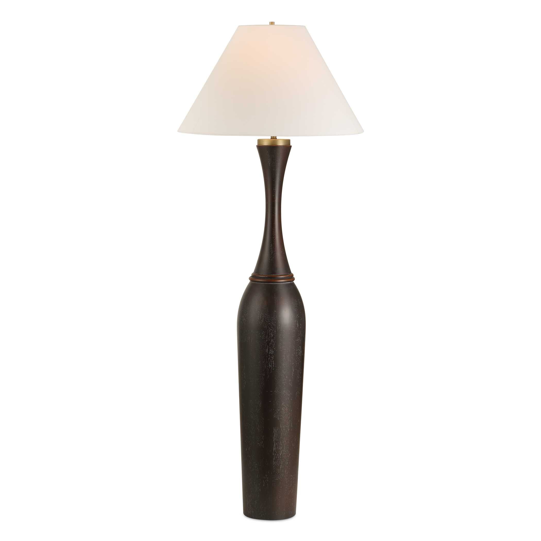 Pravin Dark Wood Floor Lamp