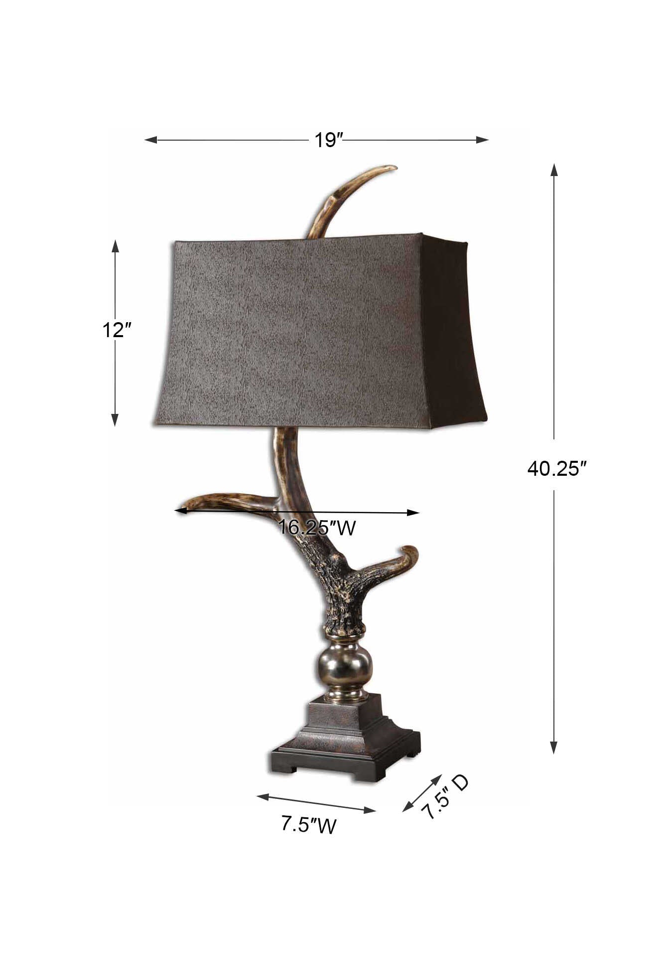 Stag Horn Dark Shade Table Lamp