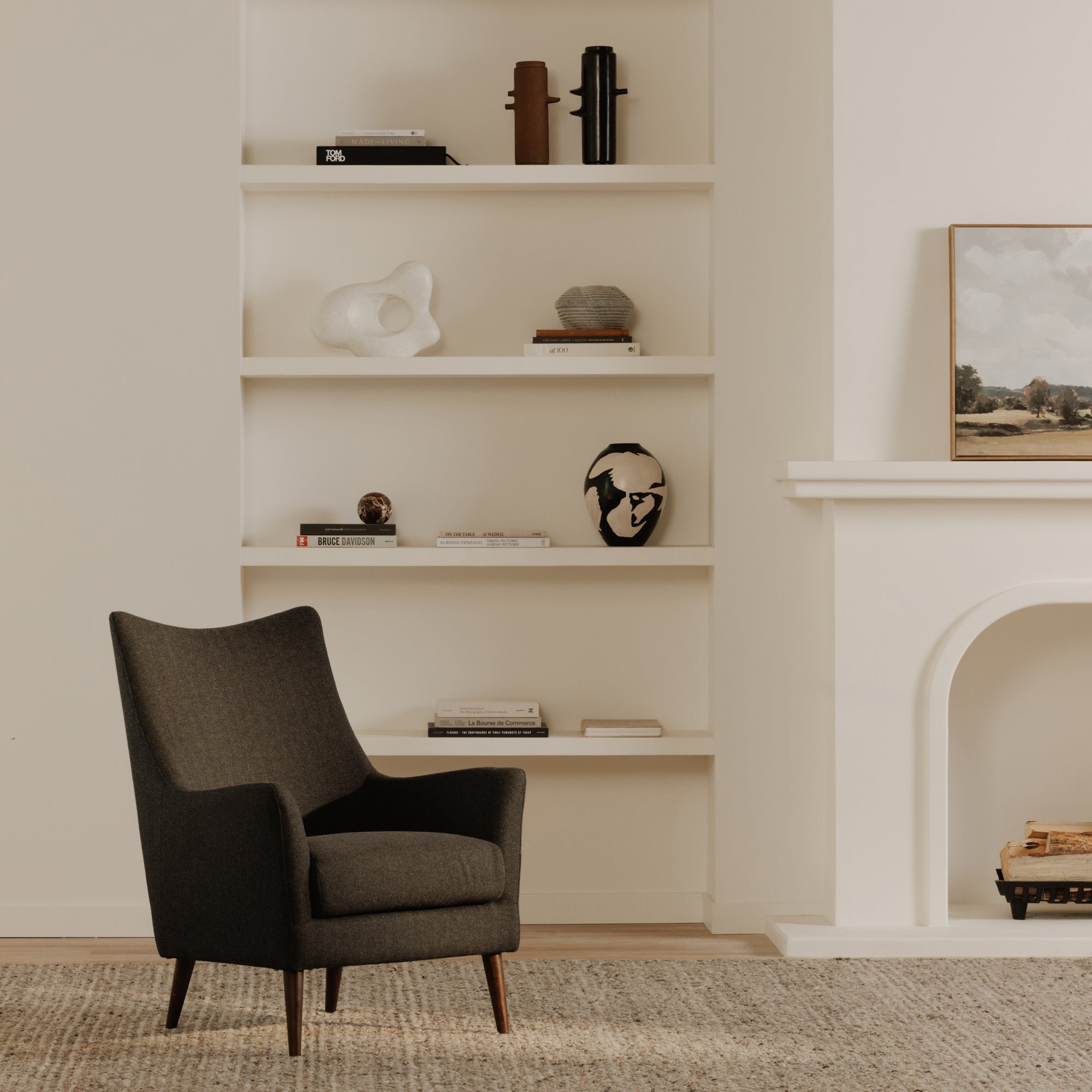 Fisher Armchair Wool Blend Charcoal