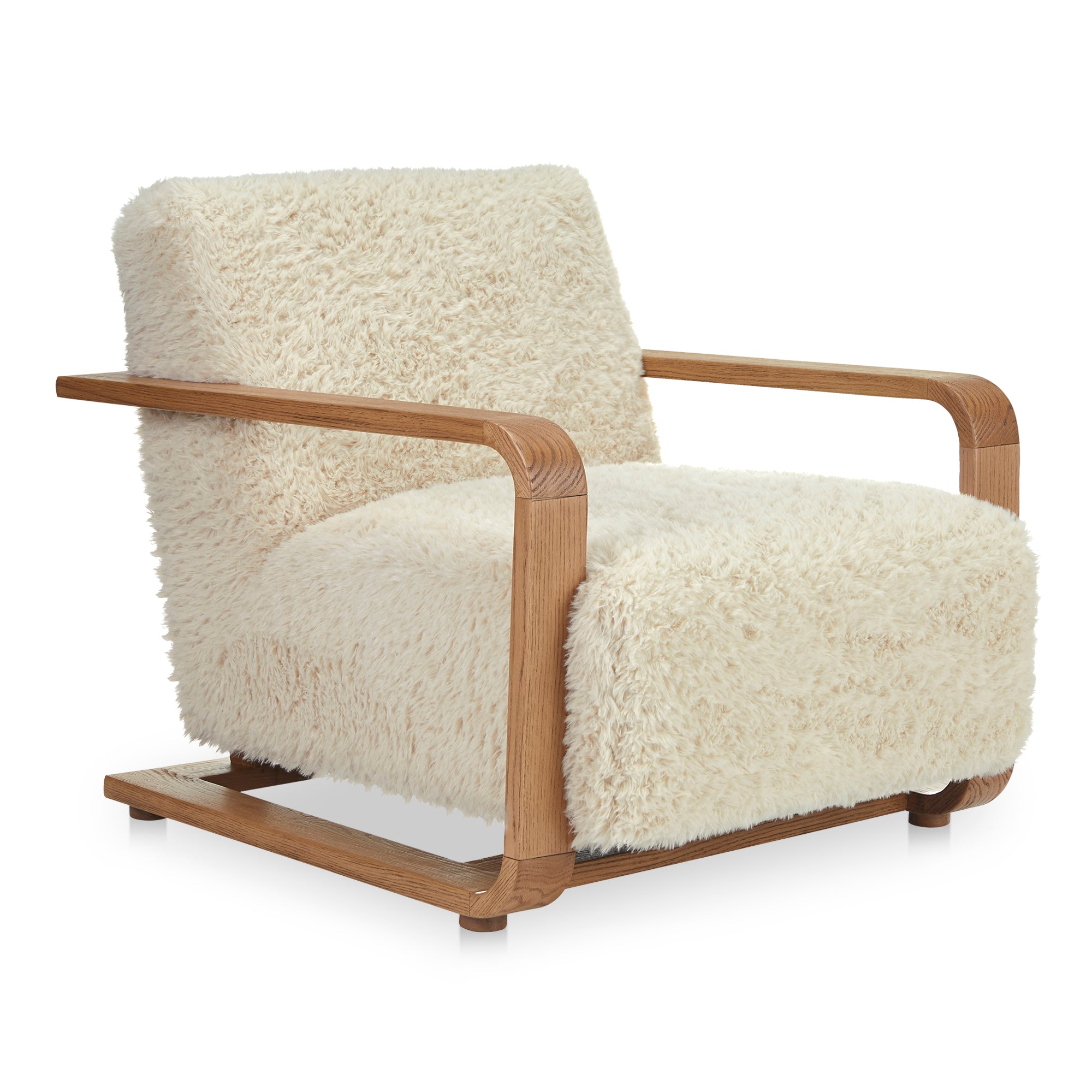 Eckersley Lounge Chair Cream Faux Fur