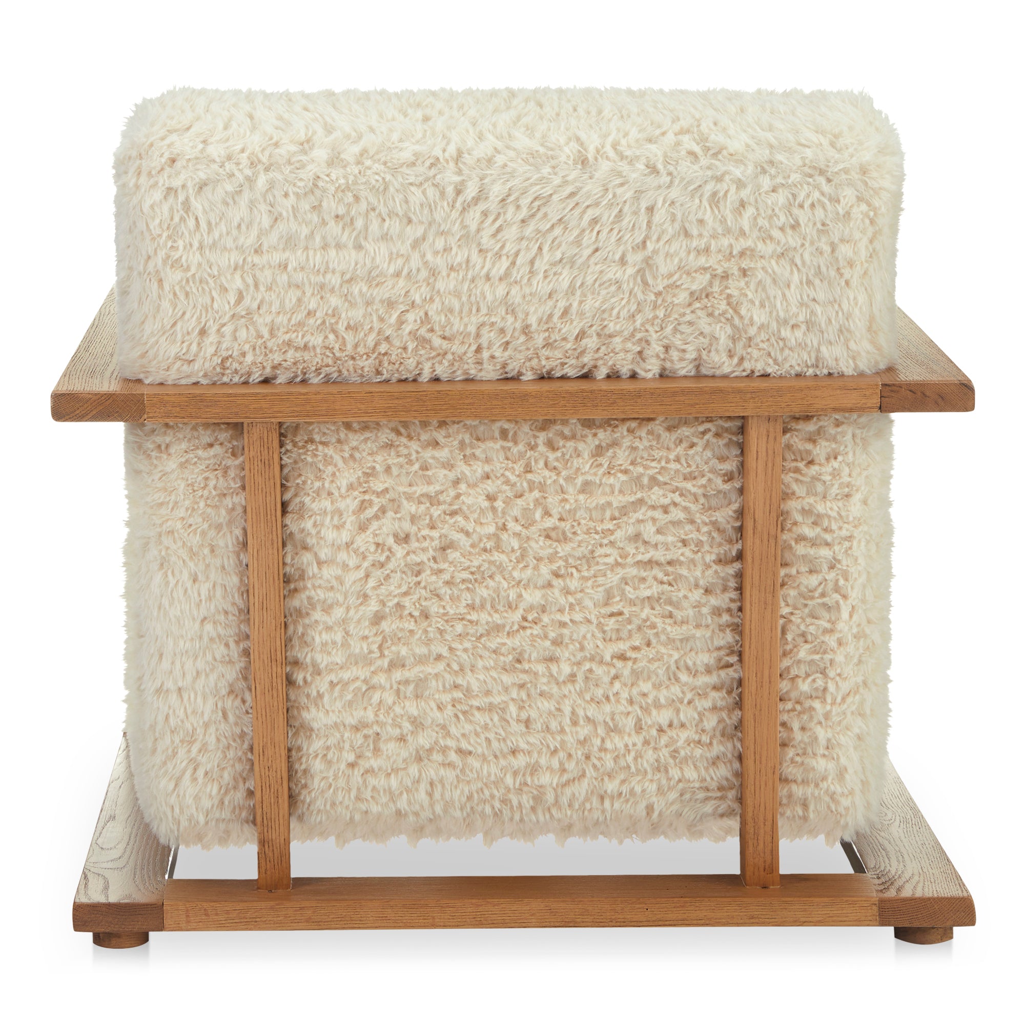 Eckersley Lounge Chair Cream Faux Fur