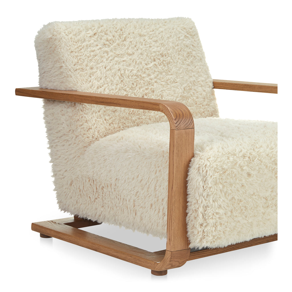 Eckersley Lounge Chair Cream Faux Fur