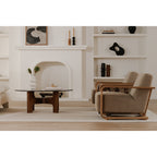 Eckersley Lounge Chair Beige Faux Shearling