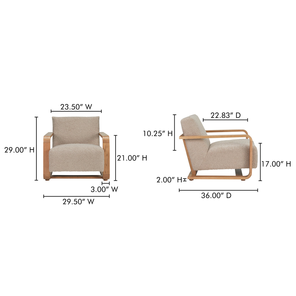 Eckersley Lounge Chair Beige Faux Shearling
