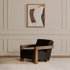Garnet Lounge Chair Charcoal Wool Blend