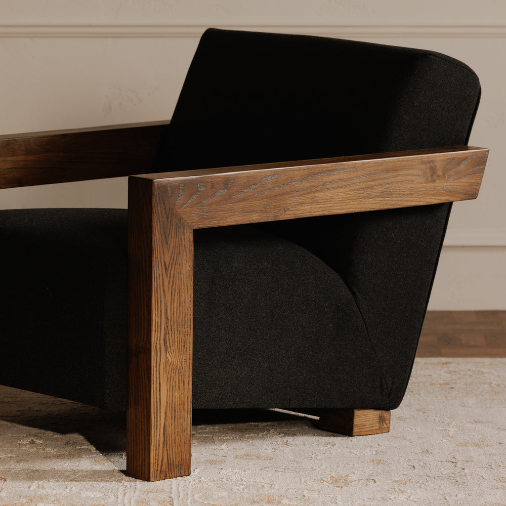 Garnet Lounge Chair Charcoal Wool Blend