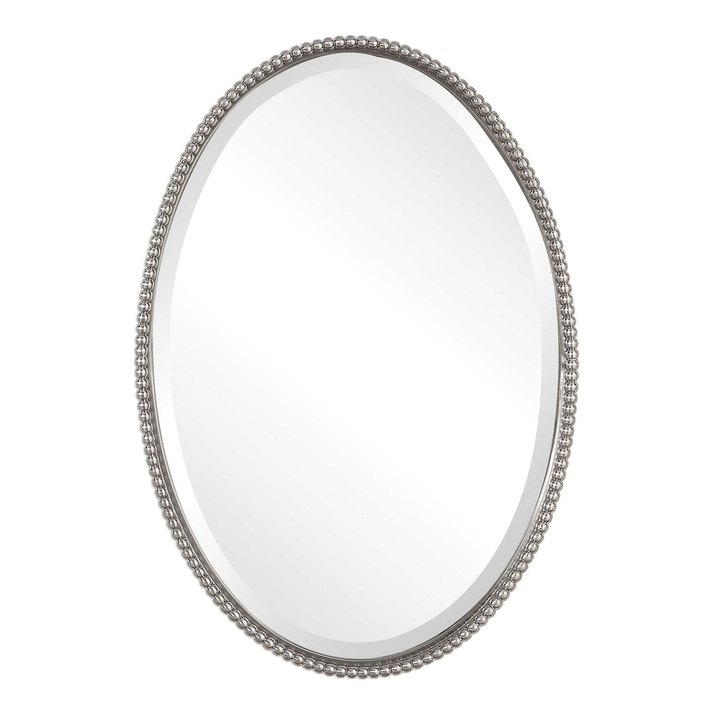 Sherise Brushed Nickel Oval Mirror