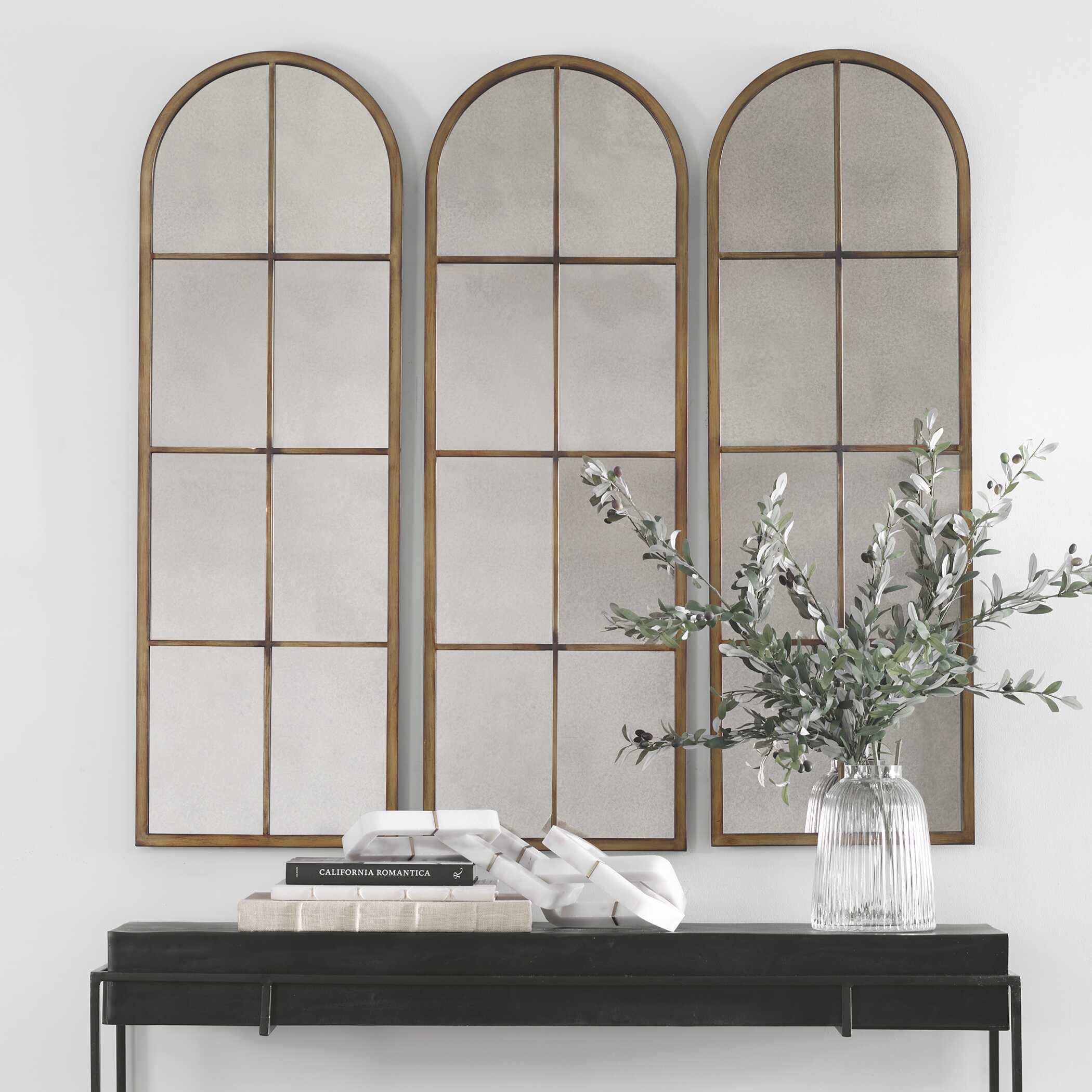 Amiel Arched Brown Mirror