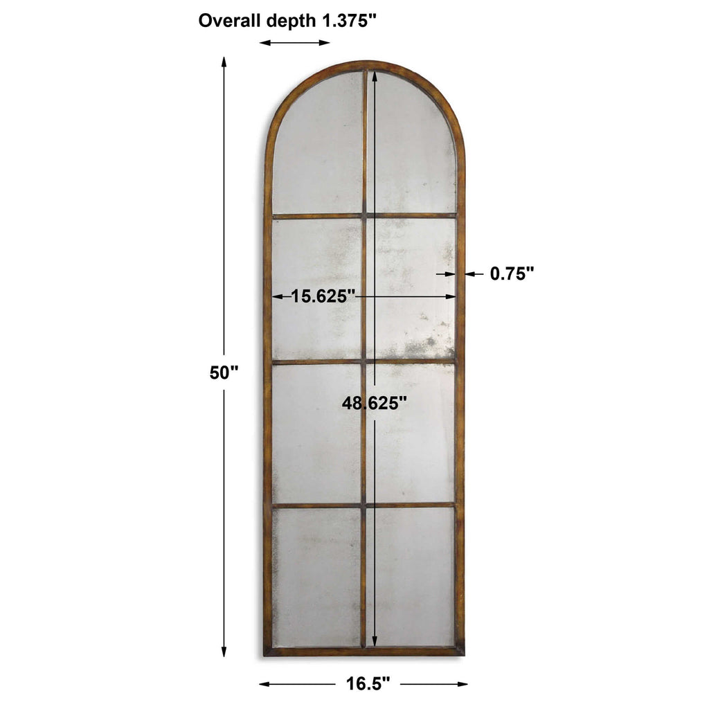 Amiel Arched Brown Mirror