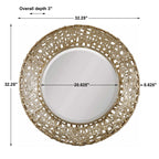 Alita Champagne Woven Metal Mirror