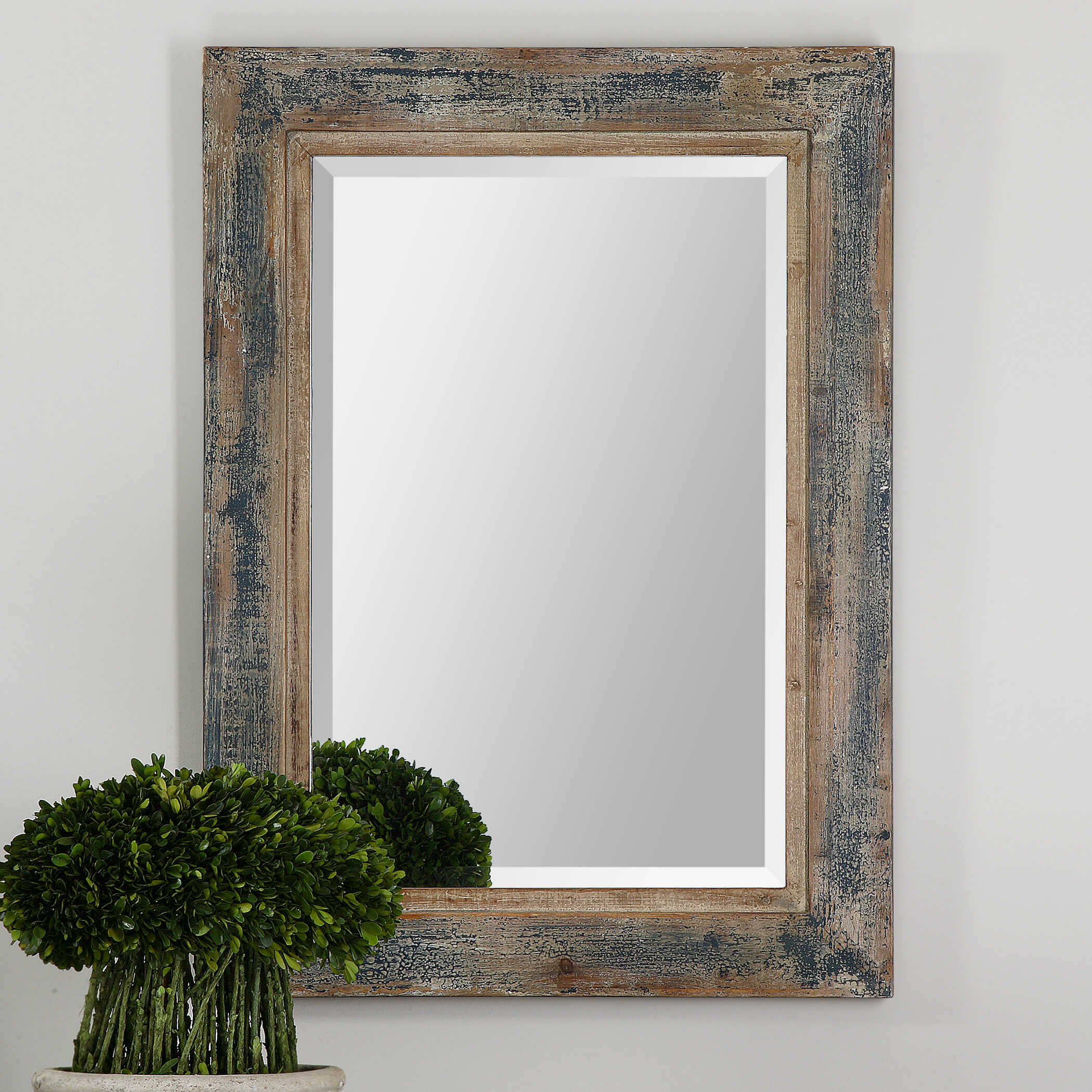 Bozeman Distressed Blue Mirror