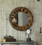 Jeremiah Round Wood Mirror
