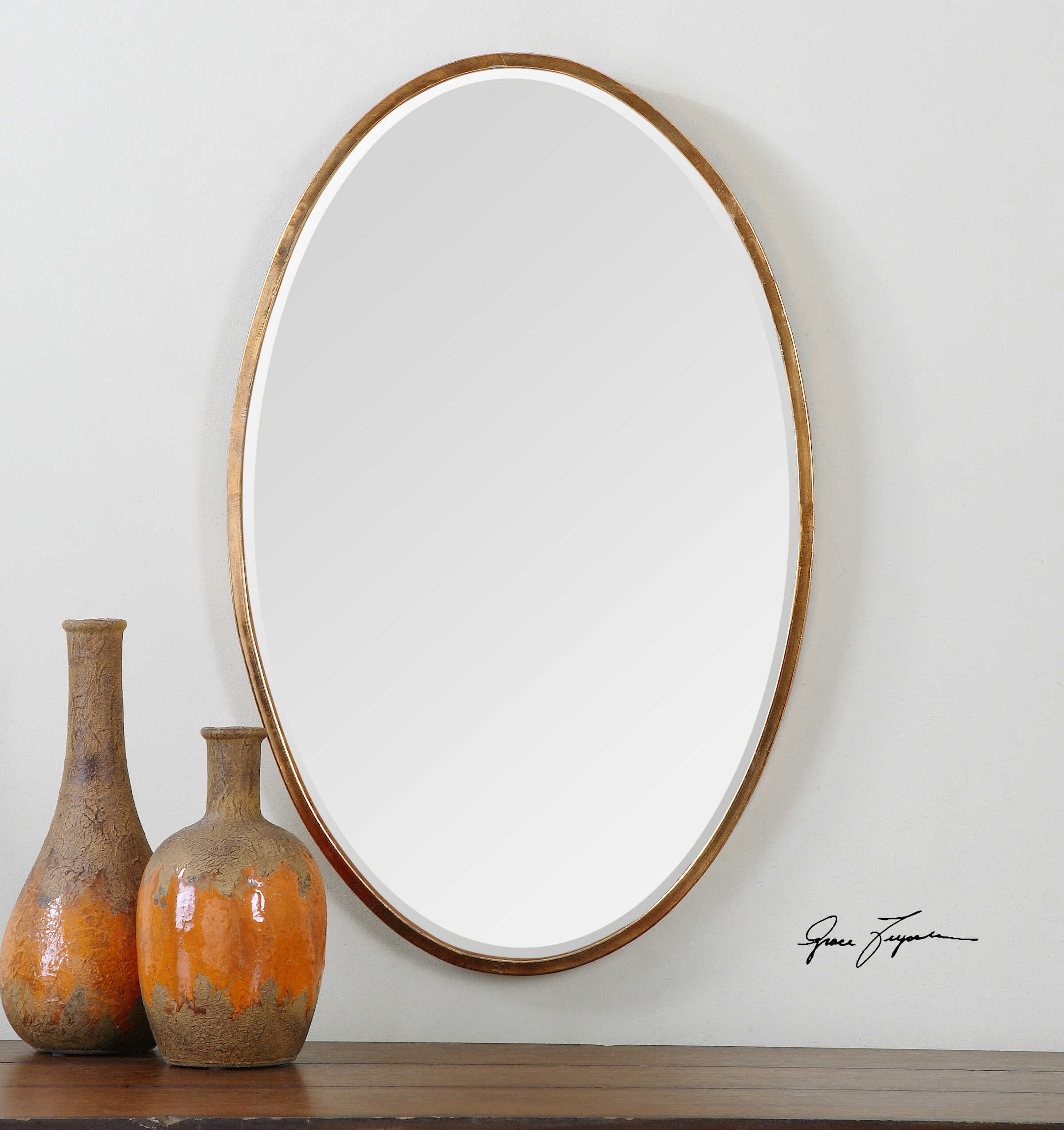 Herleva Gold Oval Mirror