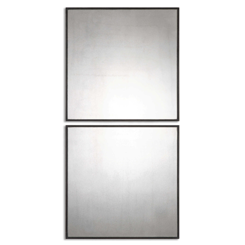 Matty Antiqued Square Mirrors Set/2