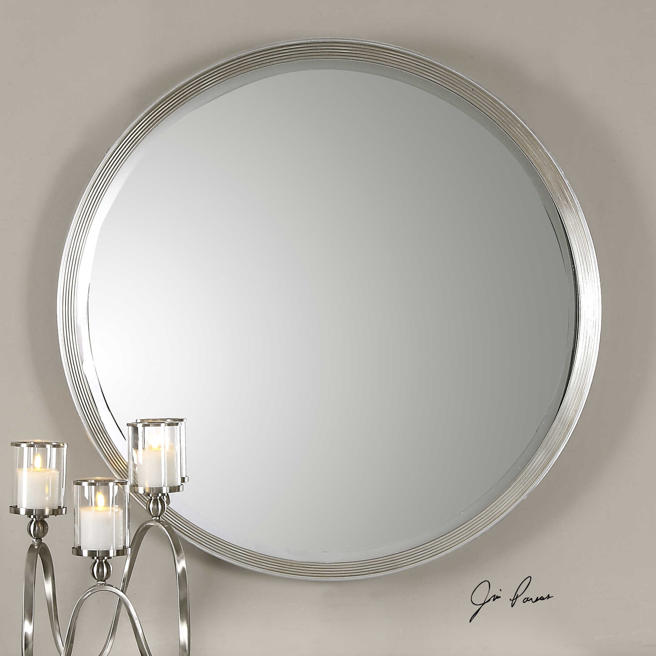 Serenza Round Silver Mirror