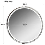 Tazlina Brushed Nickel Round Mirror