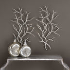 Silver Branches Wall Decor Set/2