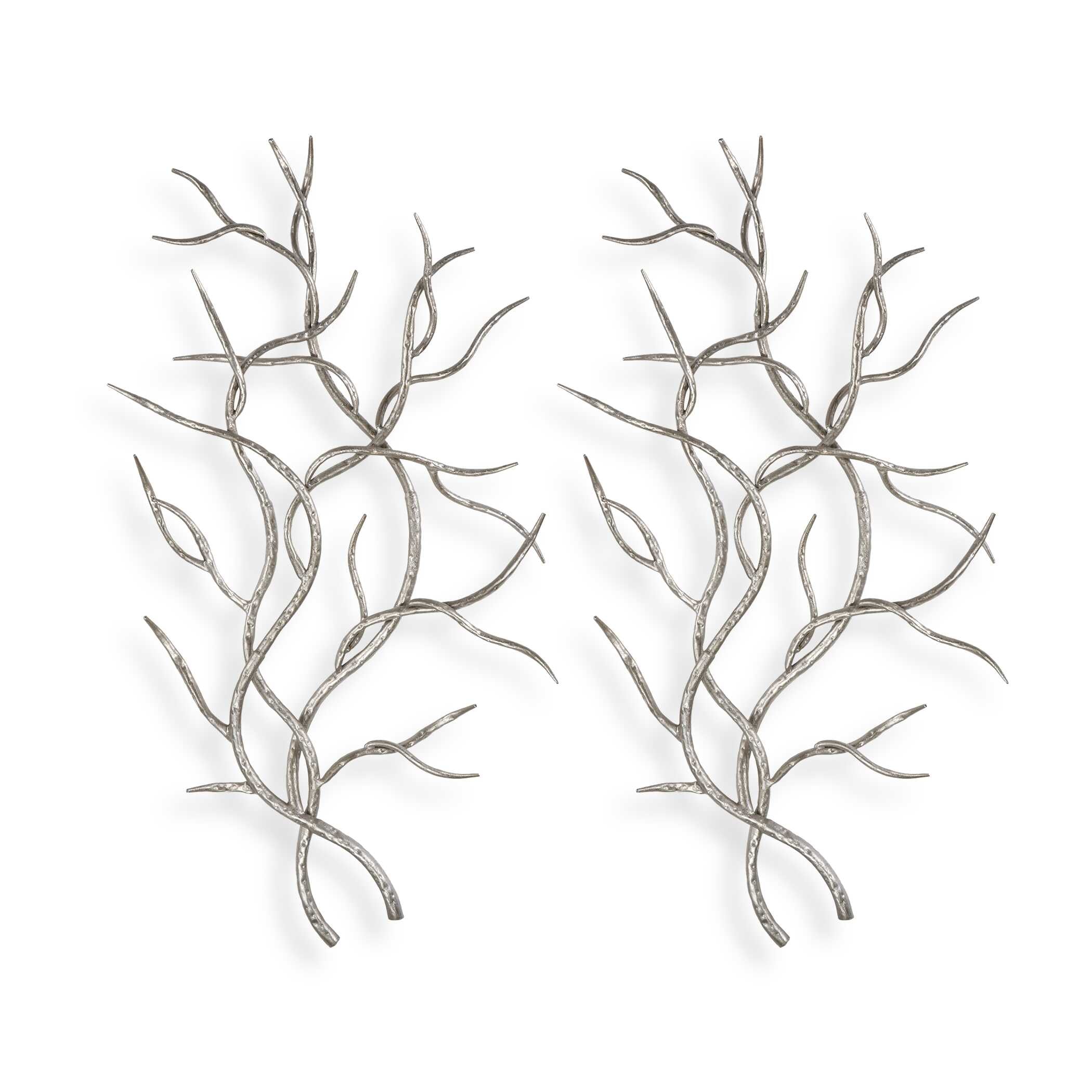 Silver Branches Wall Art Set/2