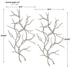 Silver Branches Wall Decor Set/2