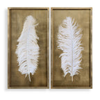 White Feathers Gold Shadow Box Set/2