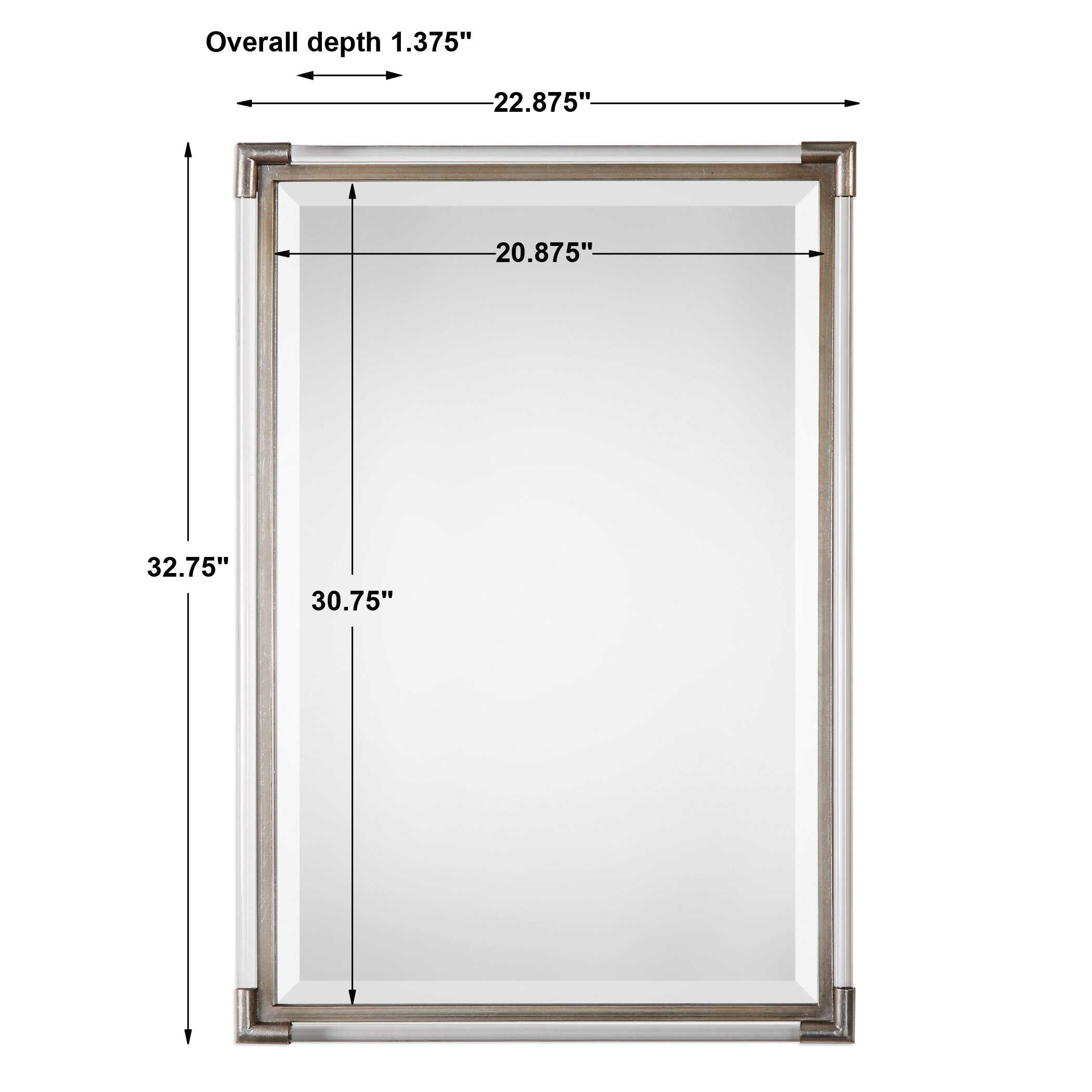 Mackai Metallic Silver Mirror