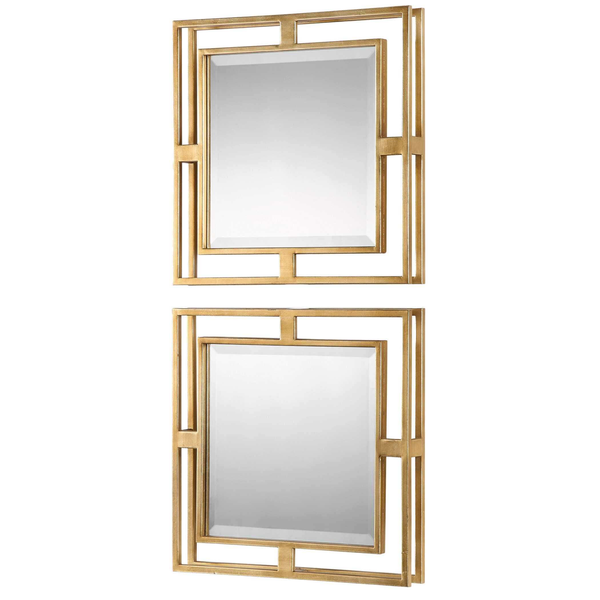 Allick Gold Square Mirrors Set/2